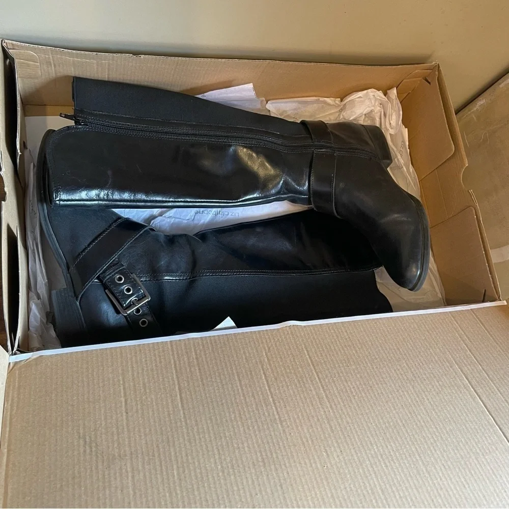 Liz Claiborne black riding boots Leather 6.5